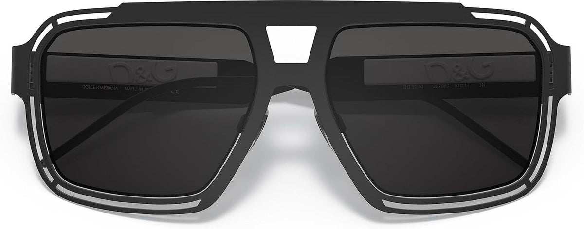 Dolce & Gabbana Sunglasses DG2270 3276/87 57mm Matte Black Grey / Grey Lens