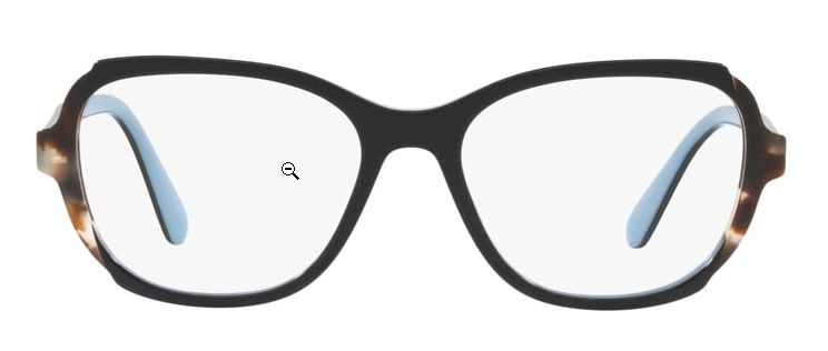 Prada Eyeglasses PR03VV KHR1O1 54mm Top Black On Azure / Demo Lens