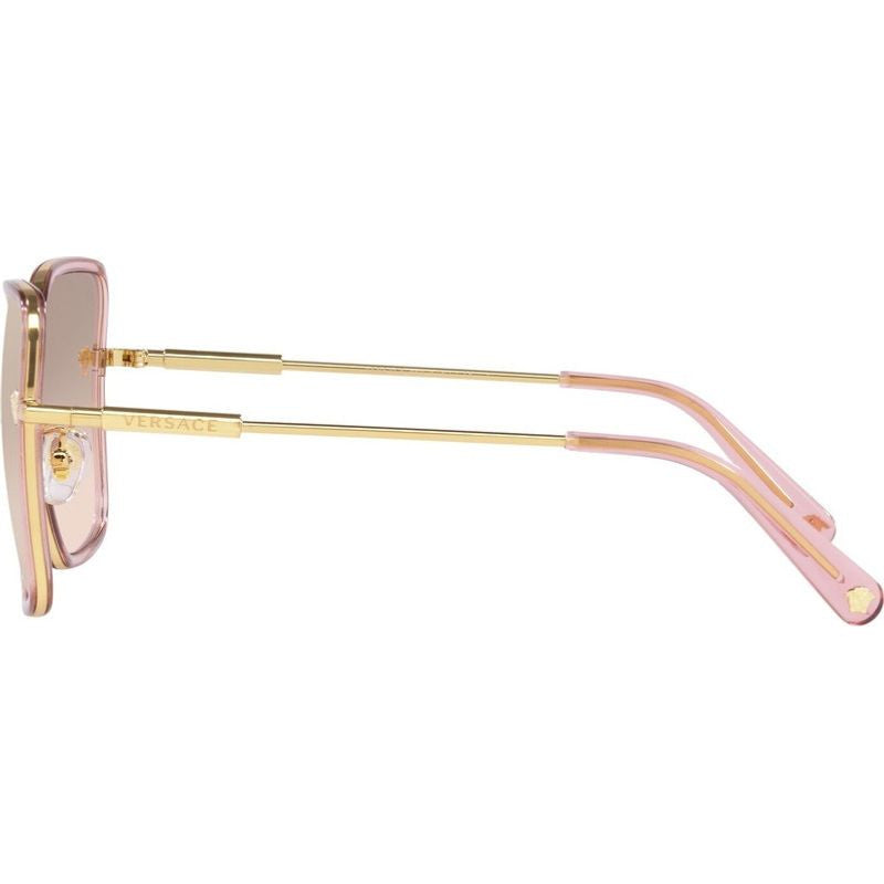 Versace Sunglasses VE2247D 14837I Transparent Pink / Light Brown Mirror Gold