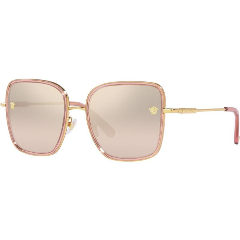 Versace Sunglasses VE2247D 14837I Transparent Pink / Light Brown Mirror Gold