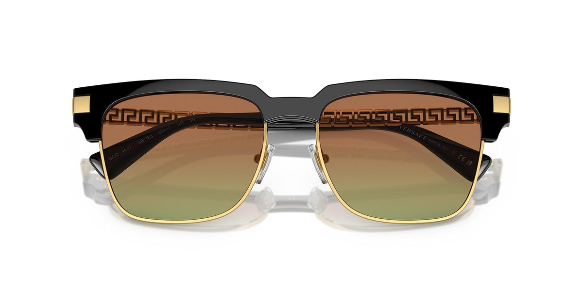 Versace Sunglasses VE4447 GB1E8 55mm Black Gold / Green Brown Lens