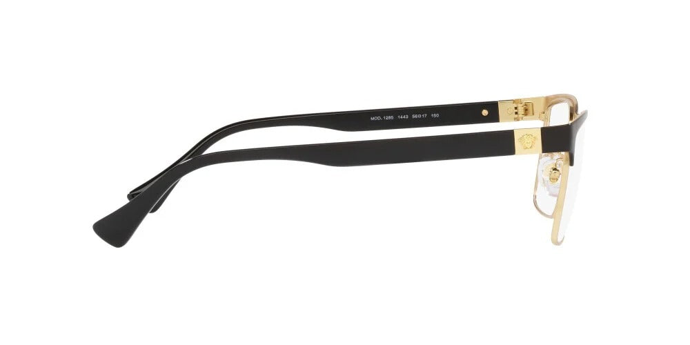 Versace VE1285 1443 Eyeglasses 56mm Black Gold / Clear Demo Lens