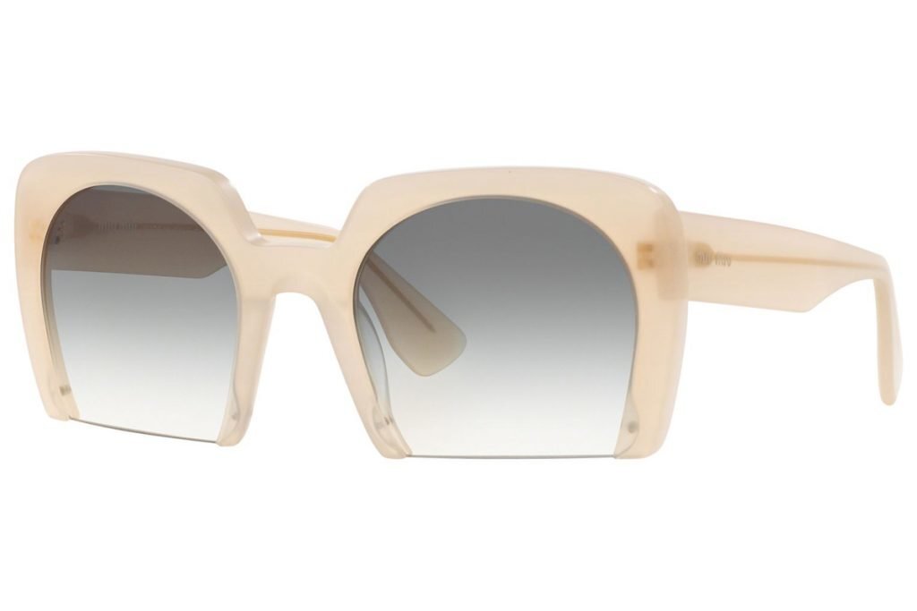 Miu Miu MU06QS UAI3H2 53mm Sunglasses Ivory / Grey Solid Lens