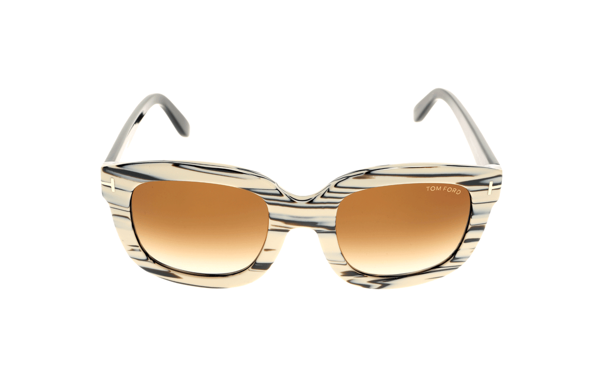 Tom Ford TF0279 25F 53mm Sunglasses Ivory-Black / Brown Gradient Lens - image 2