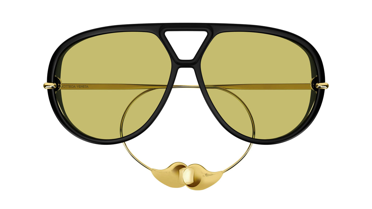 Bottega Veneta BV1273S 003 63mm Sunglasses Black / Yellow Solid Lens - image 2