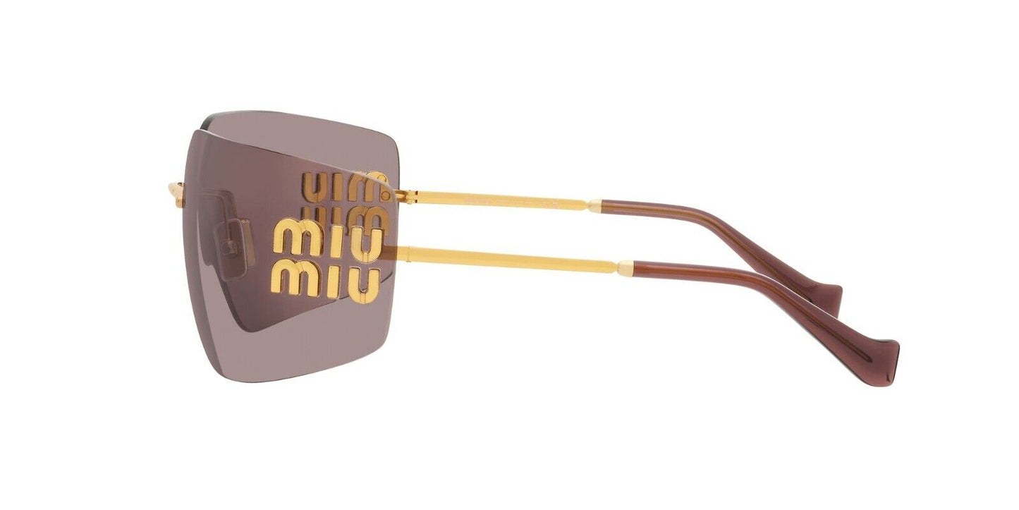 Miu Miu Sunglasses MU54YS 5AK06I 80mm Gold / Light Purple Brown Lens