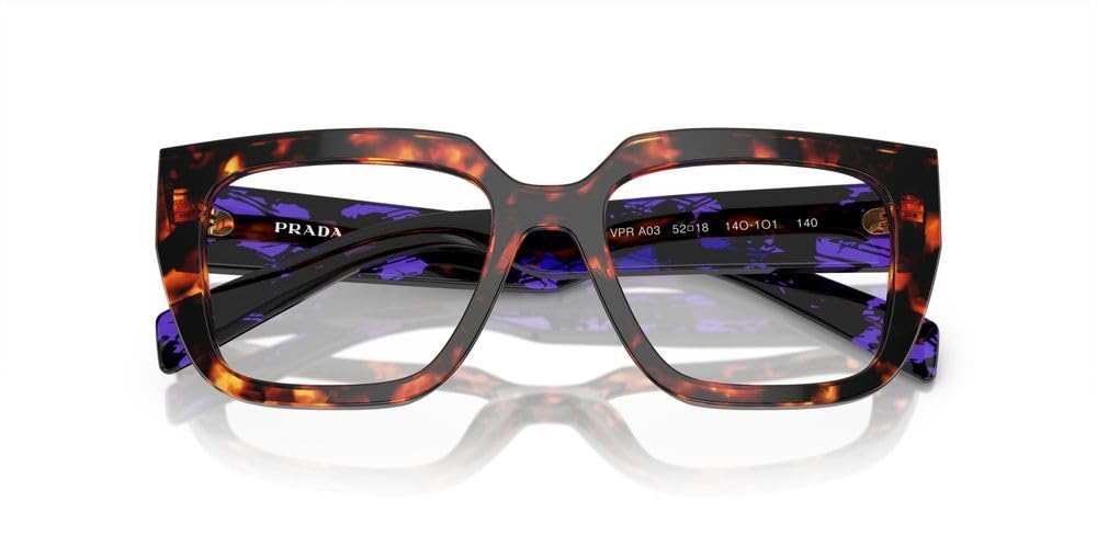 Prada Eyeglasses PRA03V 14O1O1 52mm Havana Magma / Demo Lens