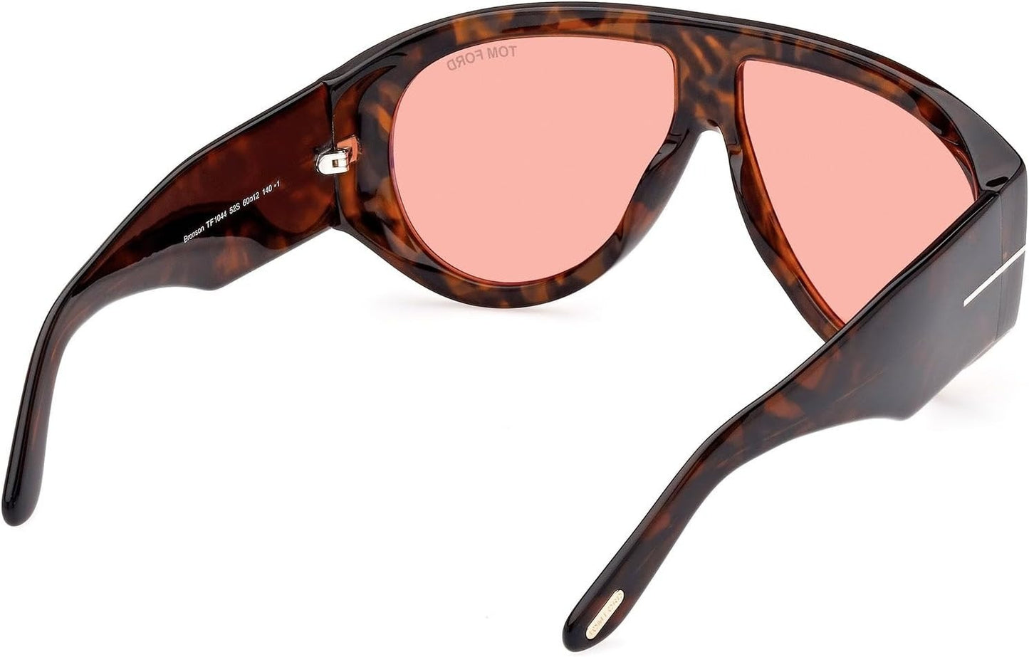 Tom Ford Bronson Sunglasses FT1044S 52S 60mm Shiny Havana / Red Lens