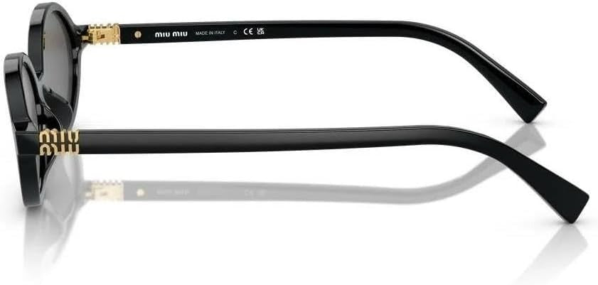 Miu Miu MU 04ZS 1AB5S0 Oval Sunglasses 50mm Black / Dark Grey Lens