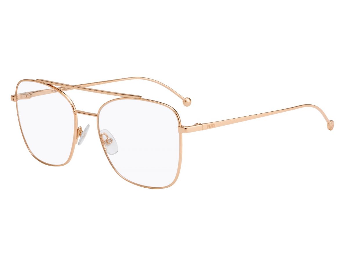 Fendi Eyeglasses FF0354 DDB 55mm Gold Copper / Demo Lens