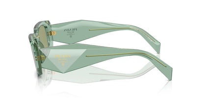 Prada Sunglasses PR17WS 11R10E Transparent Sage / Green Mirror Internal Silver