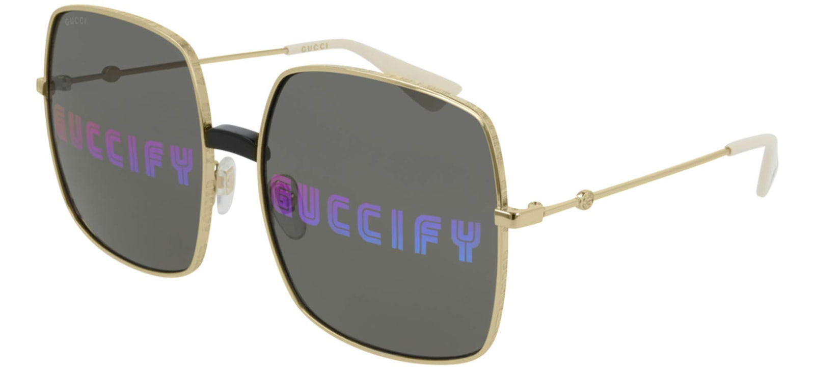 Gucci Sunglasses GG0414S 002 60mm Gold / Multicolor Lens