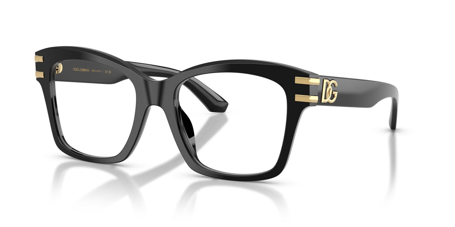 Dolce & Gabbana DG3419 501 Square Eyeglasses 54mm Black / Clear Demo Lens