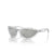 Prada Sunglasses PRA23S 14V60H Frosted Crystal / Clear Mirror Silver 80 Lens