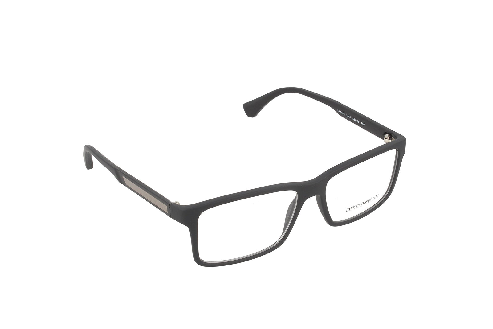 Emporio Armani EA3038 5063 Rectangle Eyeglasses Black Rubber/ Lens