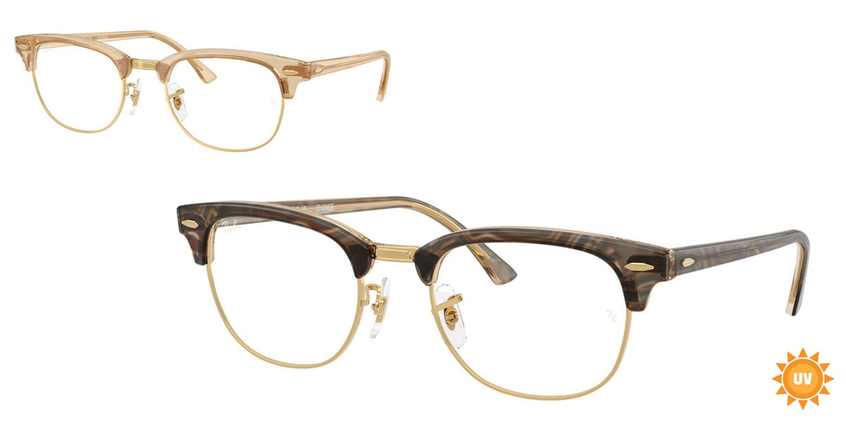 Ray-Ban RX5154 8294 Eyeglasses 53mm Photo Waves Brown / Clear Demo Lens