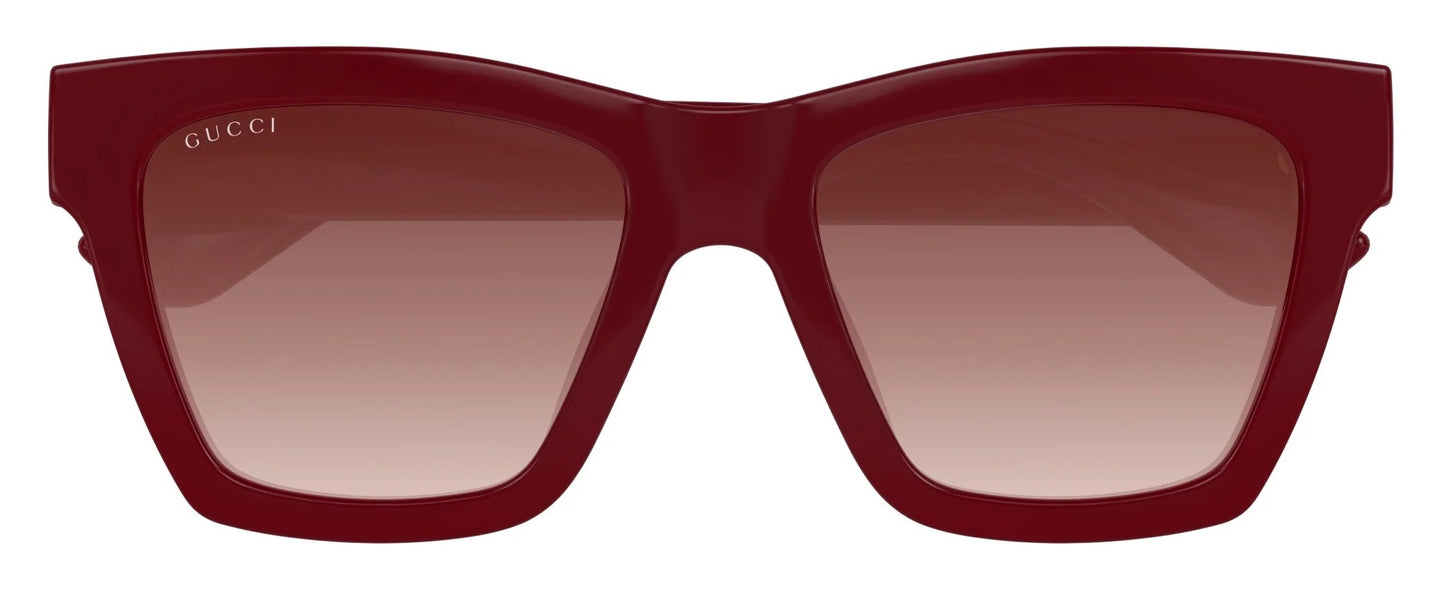 Gucci GG1714S 003 Square Sunglasses 54mm Burgundy / Red Gradient Lens