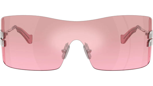 Miu Miu MU B53S 1BC70Y Sunglasses Silver / Pink Mirror Silver Gradient Lens