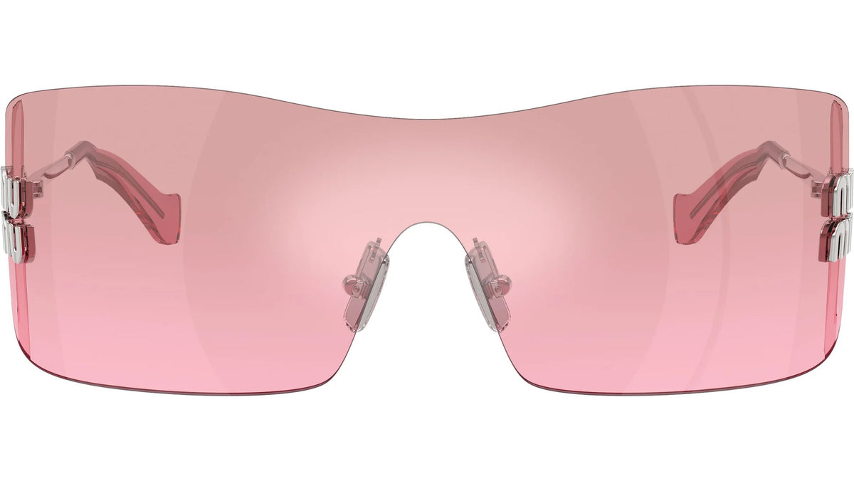 Miu Miu MU B53S 1BC70Y Sunglasses Silver / Pink Mirror Silver Gradient Lens