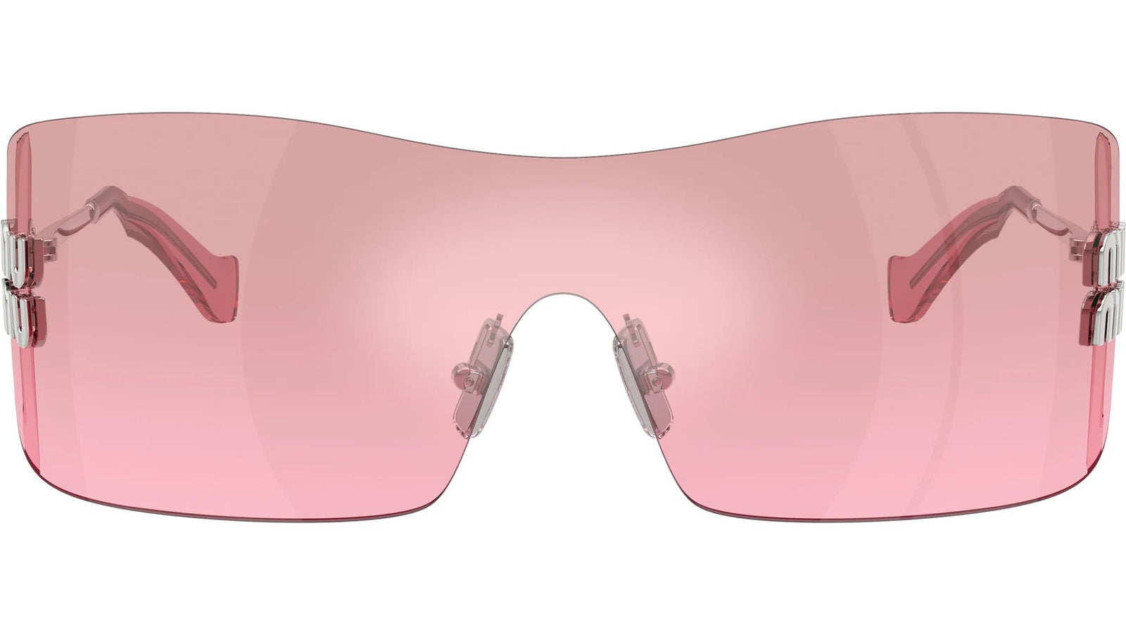 Miu Miu MU B53S 1BC70Y Sunglasses Silver / Pink Mirror Silver Gradient Lens