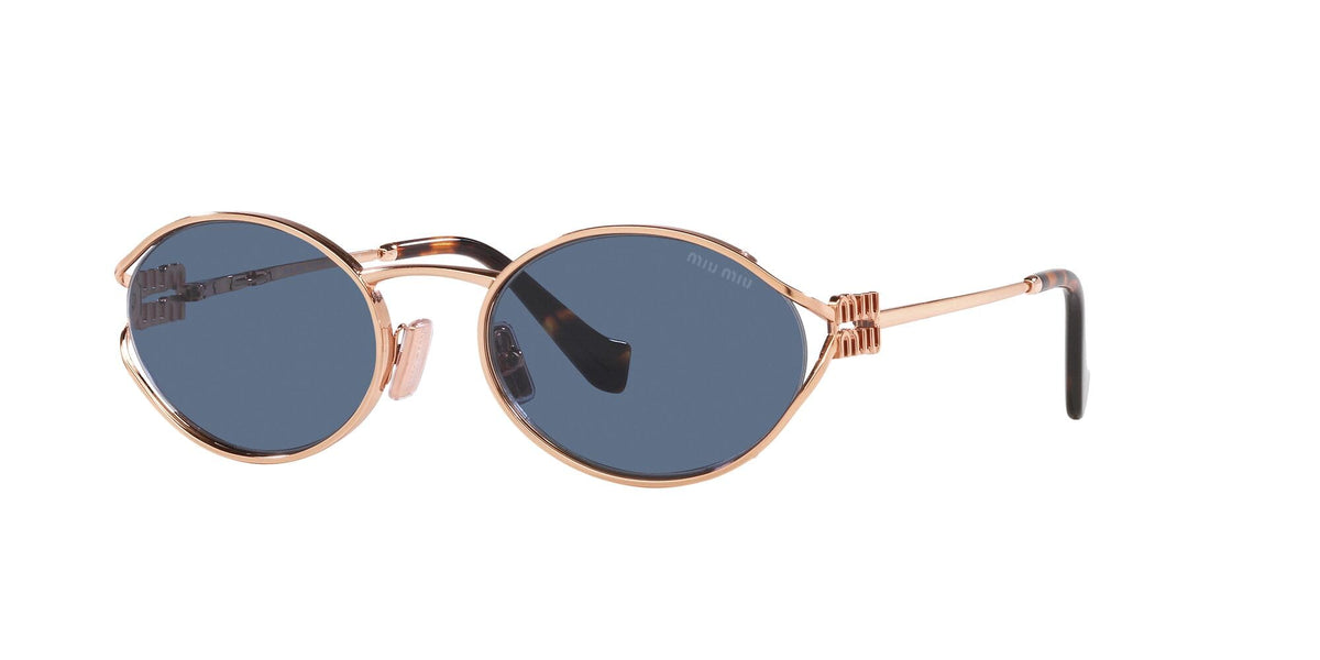 Miu Miu Sunglasses MU52YS ZVF1V1 54mm Pink Gold / Dark Blue Lens
