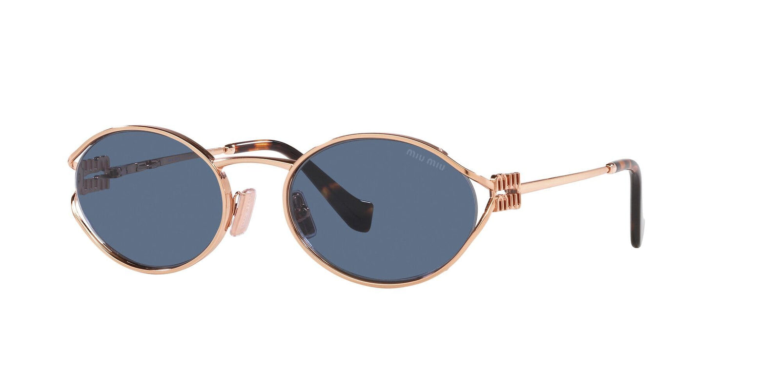 Miu Miu Sunglasses MU52YS ZVF1V1 54mm Pink Gold / Dark Blue Lens