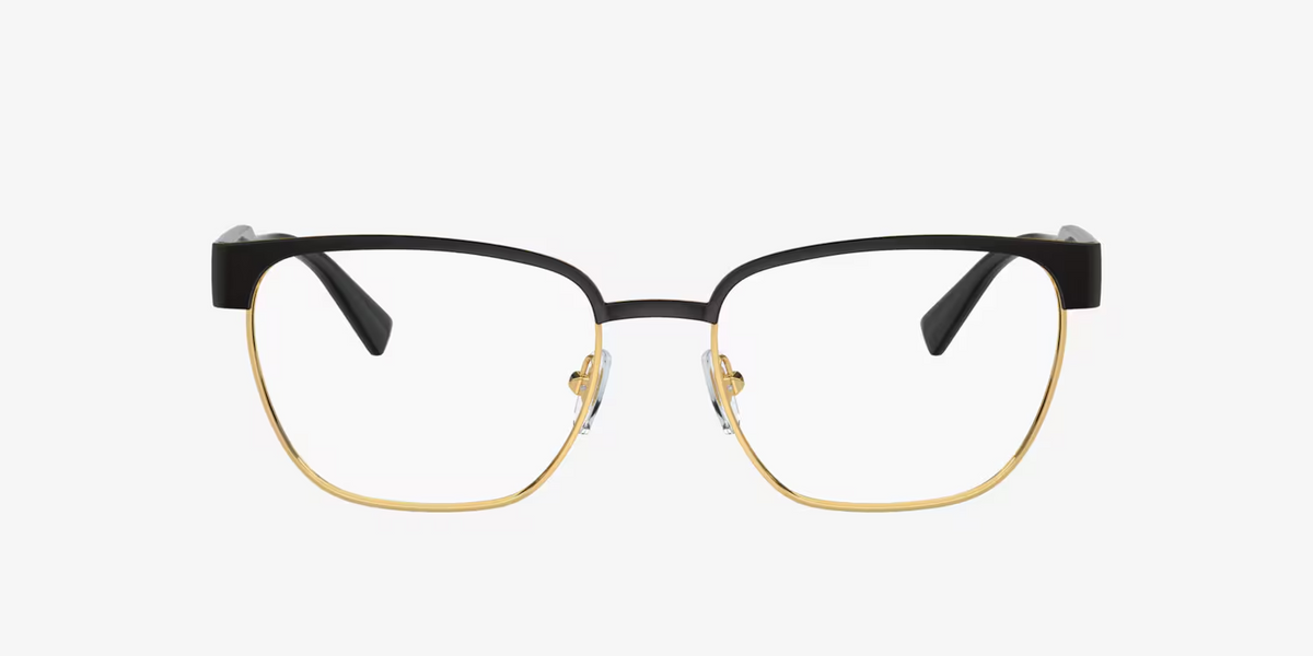 Versace VE1264 1436 Eyeglasses 54mm Black Gold / Clear Demo Lens