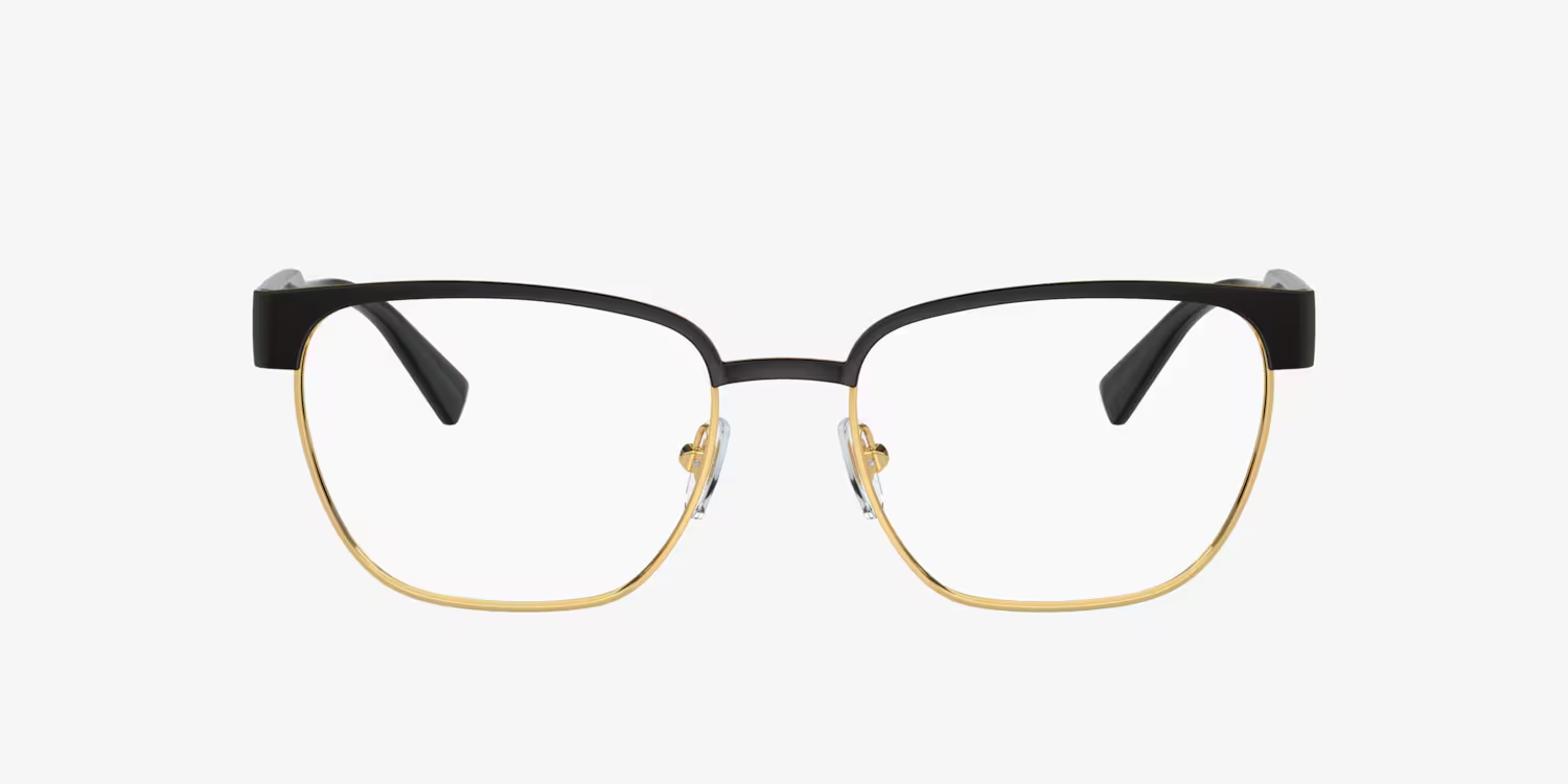 Versace VE1264 1436 Eyeglasses 54mm Black Gold / Clear Demo Lens