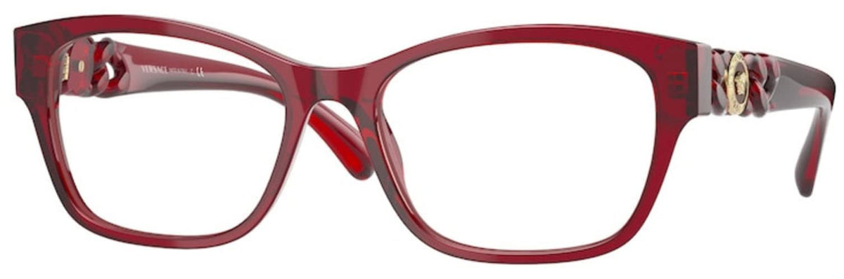 Versace Eyeglasses VE3306F 388 54mm Transparent Red / Demo Lens