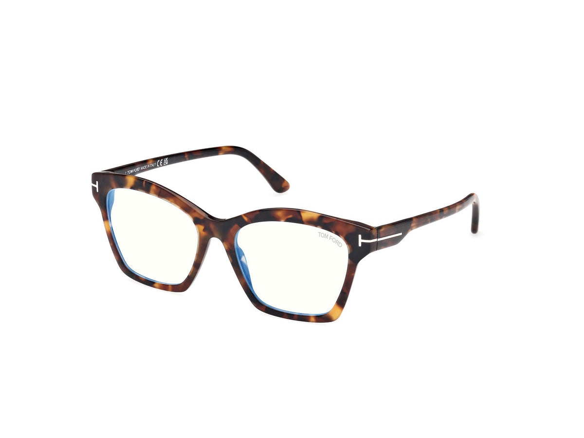 Tom Ford Eyeglasses FT5965-B 052 53mm Havana / Blue Filter Lens