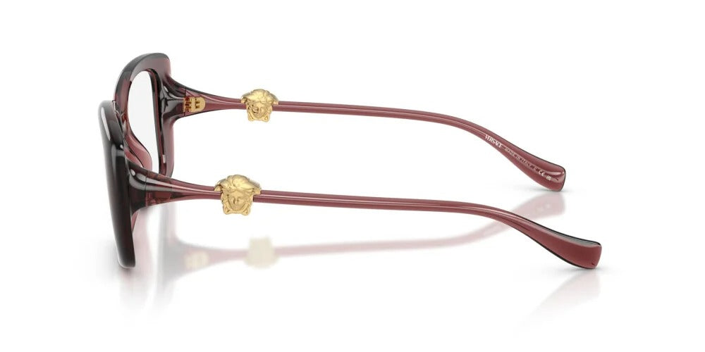 Versace VE3385U 5539 Eyeglasses 53mm Transparent Red / Clear Demo Lens
