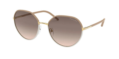 Prada Sunglasses PR65XS 09G-3D0 58mm Beige Ivory / Brown Gradient Grey Lens