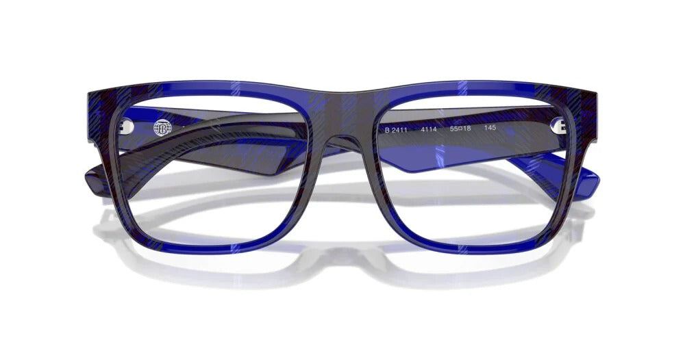 Burberry BE2411 4114 Eyeglasses 53mm Check Blue / Clear Demo Lens