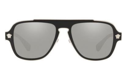 Versace Medusa Charm Sunglasses VE2199 10006G Matte Black / Lt Grey Mirror Silver