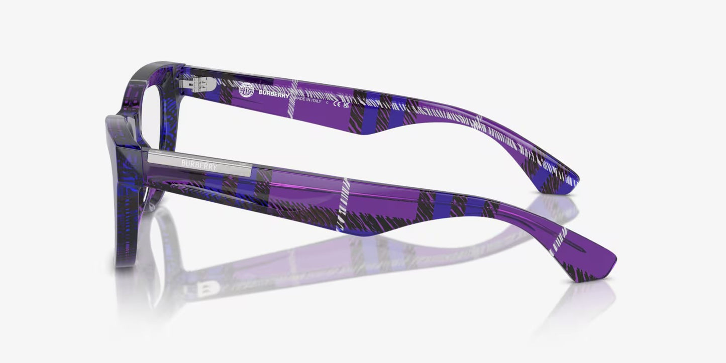 Burberry Eyeglasses BE2406U 4113 50mm Check Violet / Demo Lens