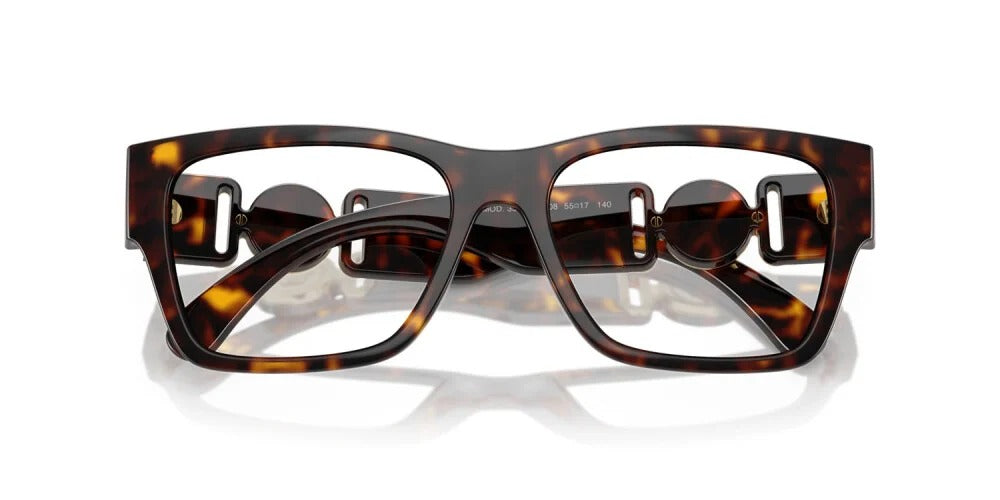 Versace VE3368U 108 Eyeglasses 53mm Havana / Clear Demo Lens