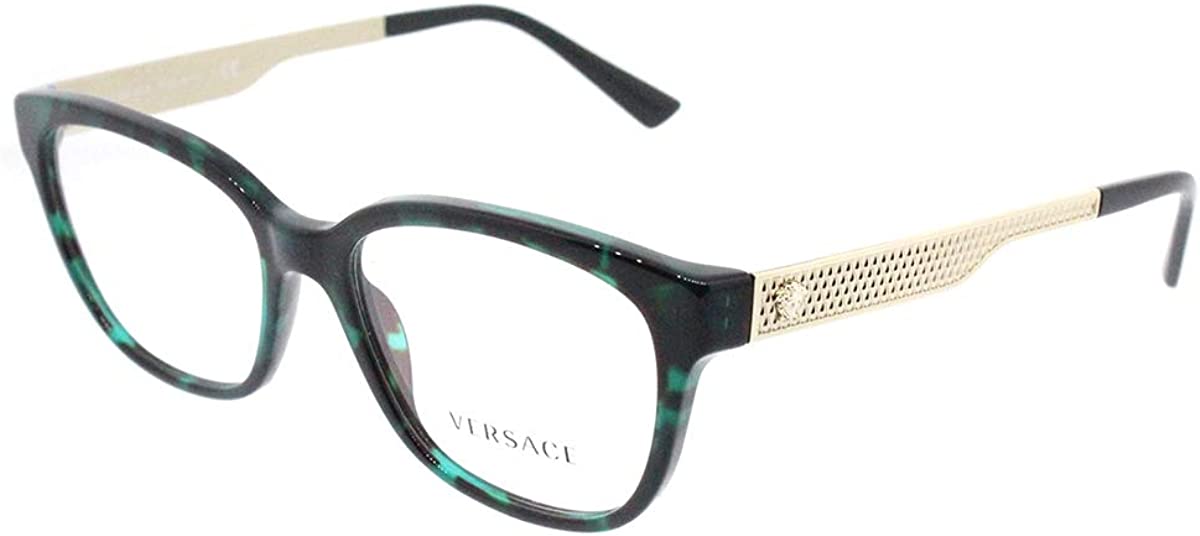 VERSACE Eyeglasses VE3240 5076 54mm Green Havana / Demo Lens