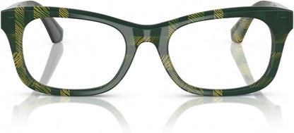 Burberry BE2422 4125 Eyeglasses 52mm Check Green / Clear Demo Lens