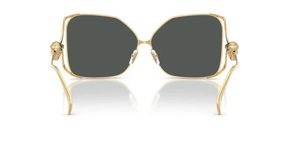 Versace VE2288 100287 Sunglasses 62mm Gold / Dark Grey Solid Lens
