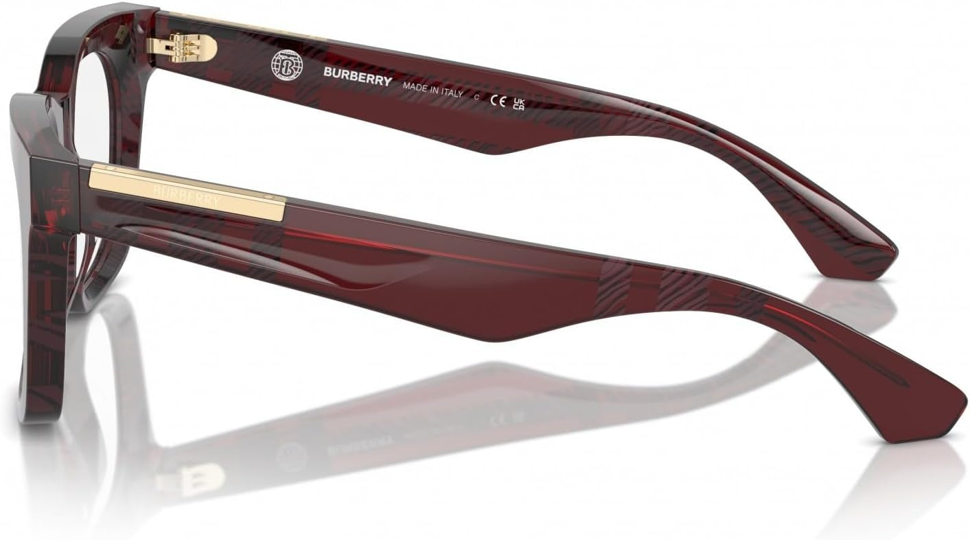 Burberry BE2407 4115 Eyeglasses 49mm Red Check / Clear Demo Lens
