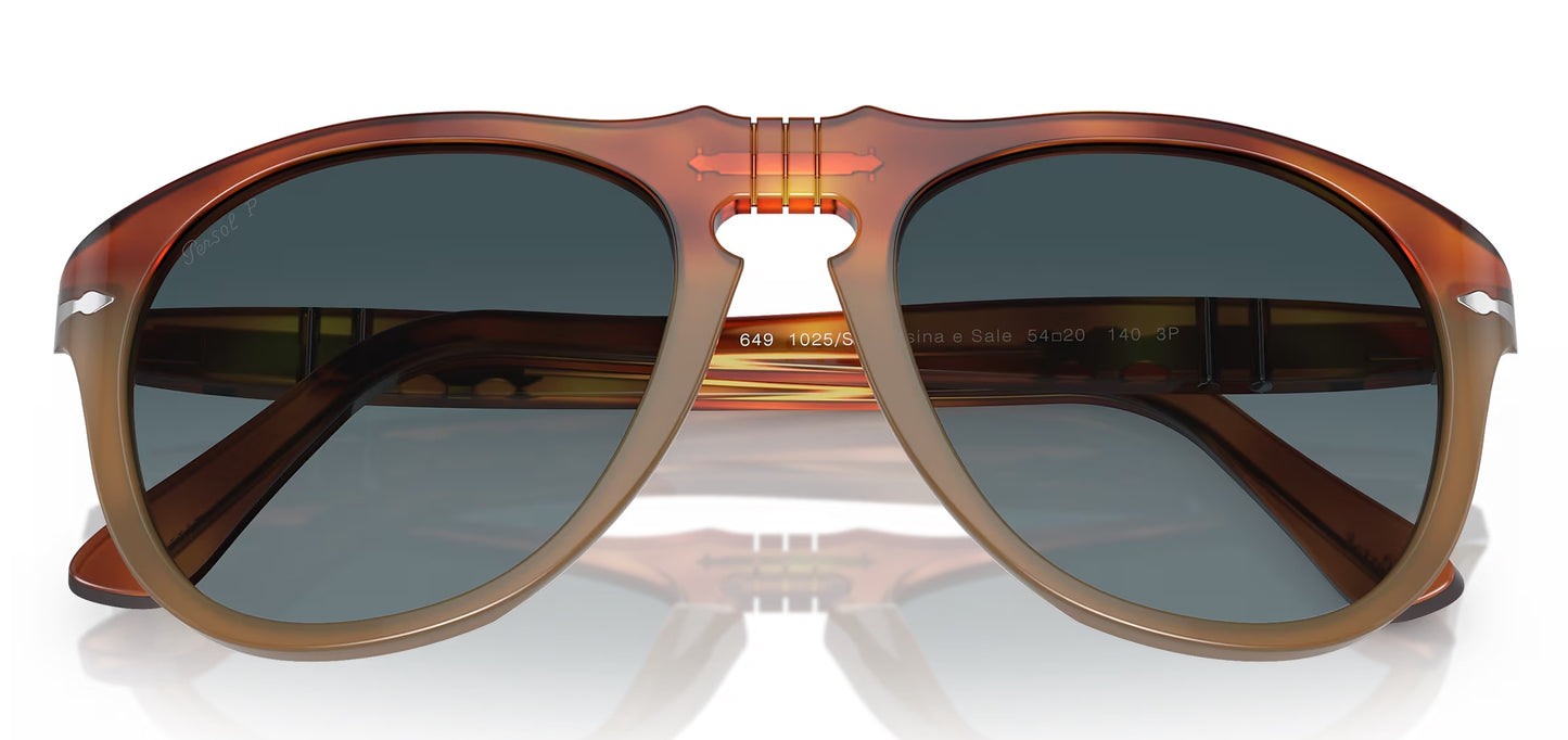 Persol Sunglasses PO 0649 1025/S3 54mm Resina E Sale / Polarized Blue Lens