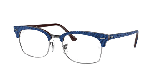 Ray-Ban RX3916V 8052 Eyeglasses 50mm Wrinkled Blue On Brown / Clear Demo Lens