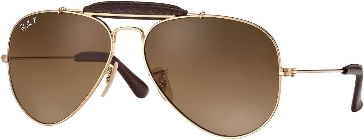 Ray-Ban RB3422Q 001M2 Sunglasses 58mm Gold / Polarized Brown Gradient Lens