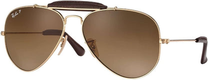 Ray-Ban RB3422Q 001M2 Sunglasses 58mm Gold / Polarized Brown Gradient Lens