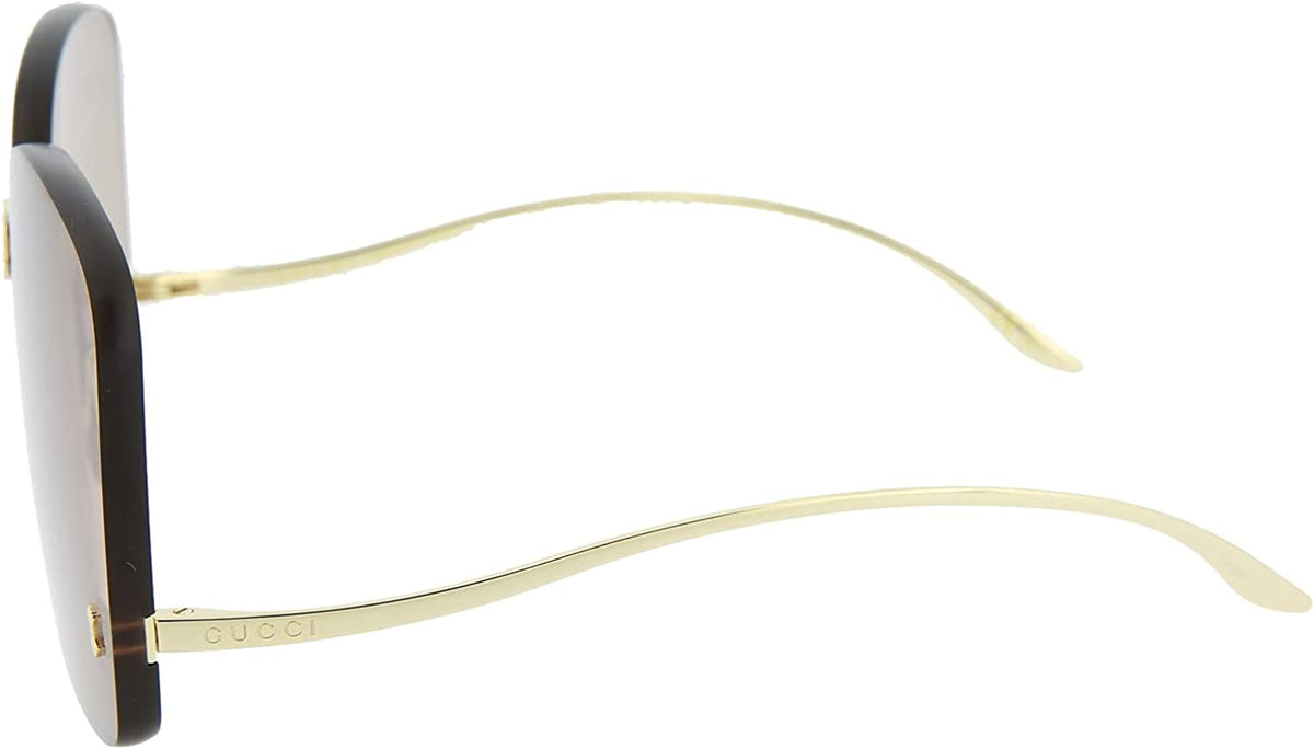 Gucci Sunglasses GG0352S 002 99mm Gold / Gold Brown Lens