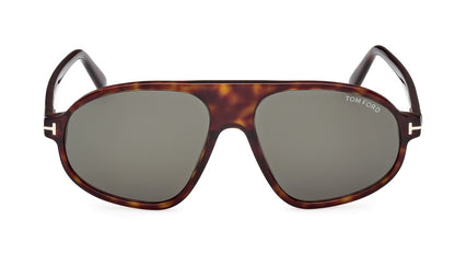 Tom Ford Erol FT1178 52N Pilot Sunglasses 58mm Havana / Green Lens