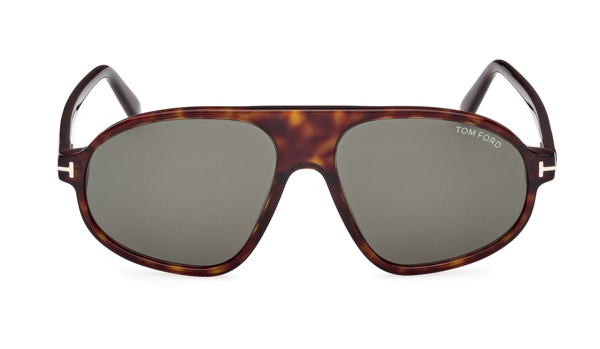 Tom Ford Erol FT1178 52N Pilot Sunglasses 58mm Havana / Green Lens