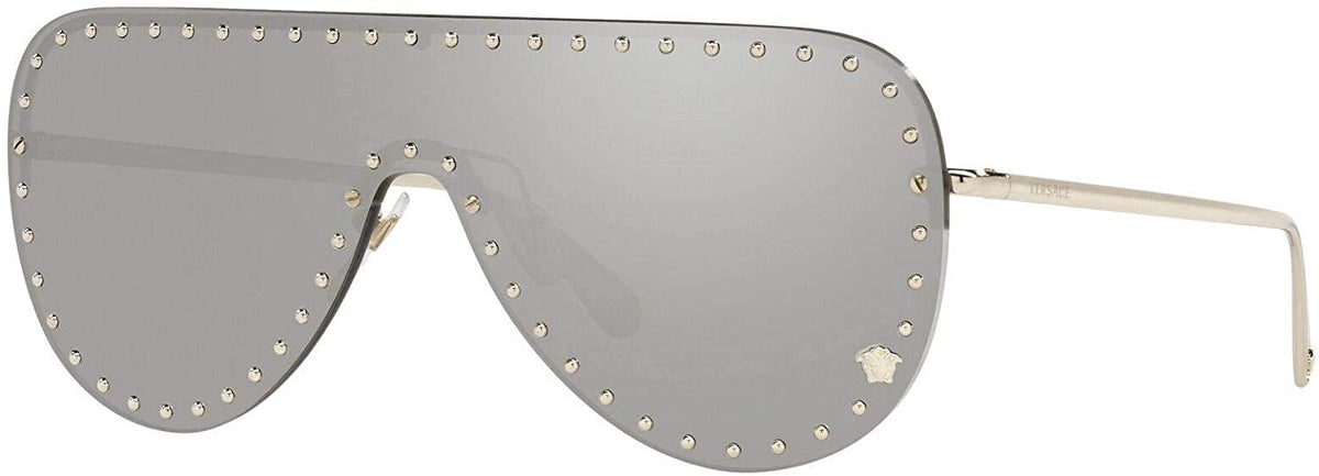 Versace Sunglasses VE2230B 12526G 45mm Pale Gold / Light Grey Mirror Silver Lens