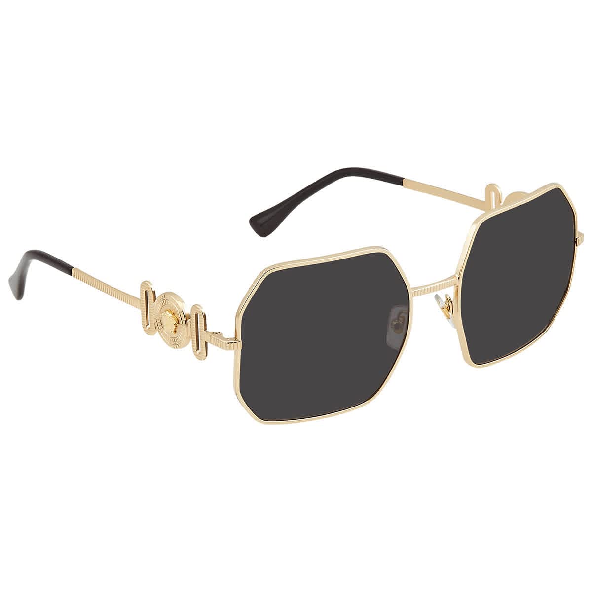 NEW VERSACE women\'s ve2248 100287 irregular sunglasses in gold/dark grey Amazon.com: Versace VE 2248 100287 Gold Metal Irregular  main image 3