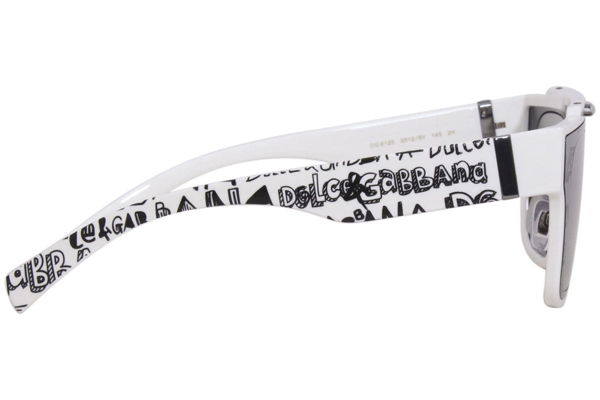 Dolce &amp; Gabbana Sunglasses DG6125 33126V White / Light Grey Mirror Grad Silver